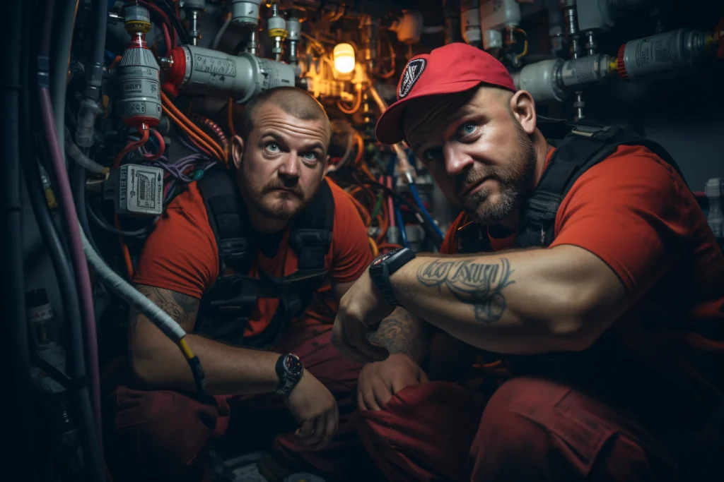 plumbers-repairing-pipes-kitchen-counter-professionals-work