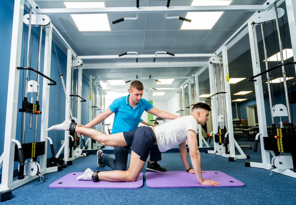 physiotherapist in Brisbane clinic using mobile app for patient appointments and rehabilitation plans app development for physiotherapy clinics