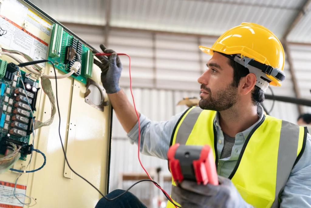 electrician in Perth repairing electrical panel PPC advertising for electrical services