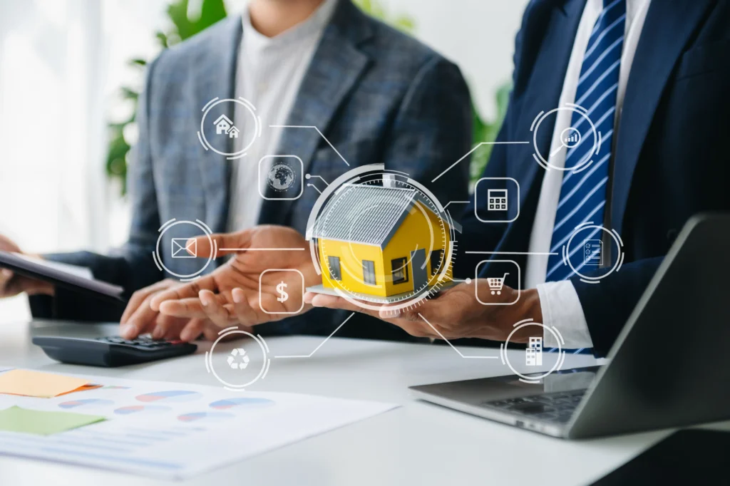 real estate agent in Hobart showing property to clients digital marketing for real estate