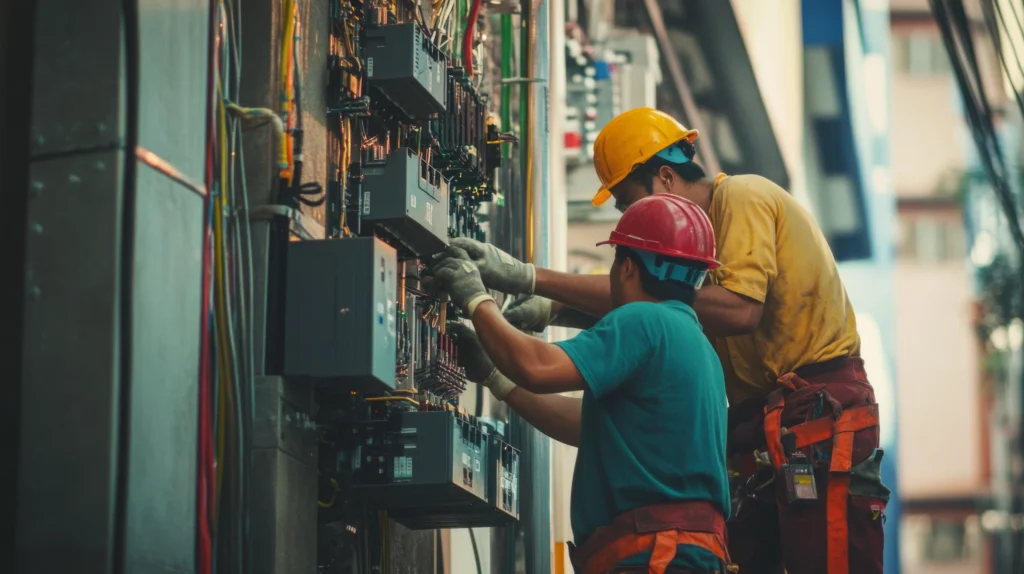 electrician in Hobart working on electrical installation website design for electricians