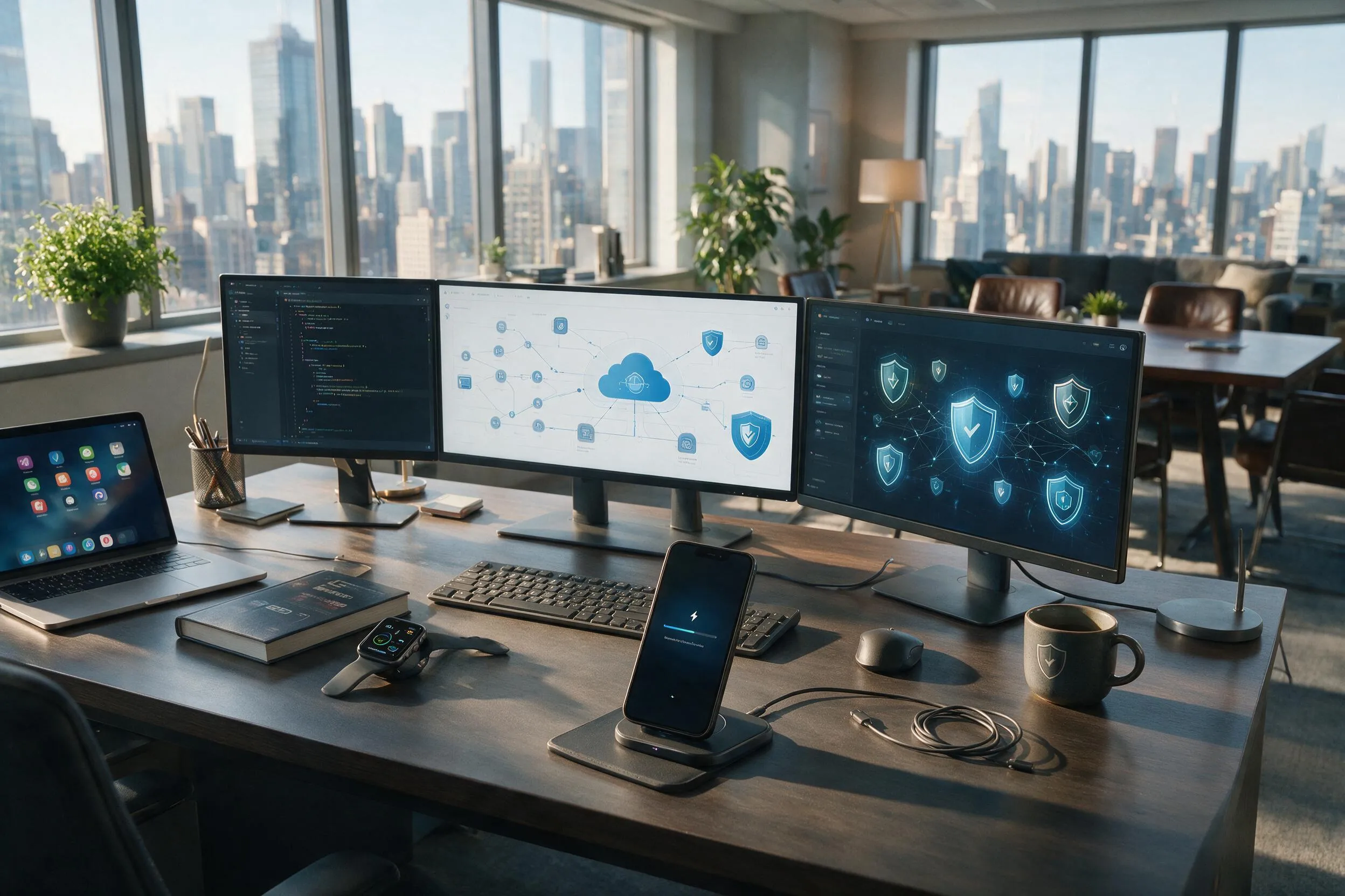 Software developer maintaining a custom B2B mobile app with security updates and cloud integration
