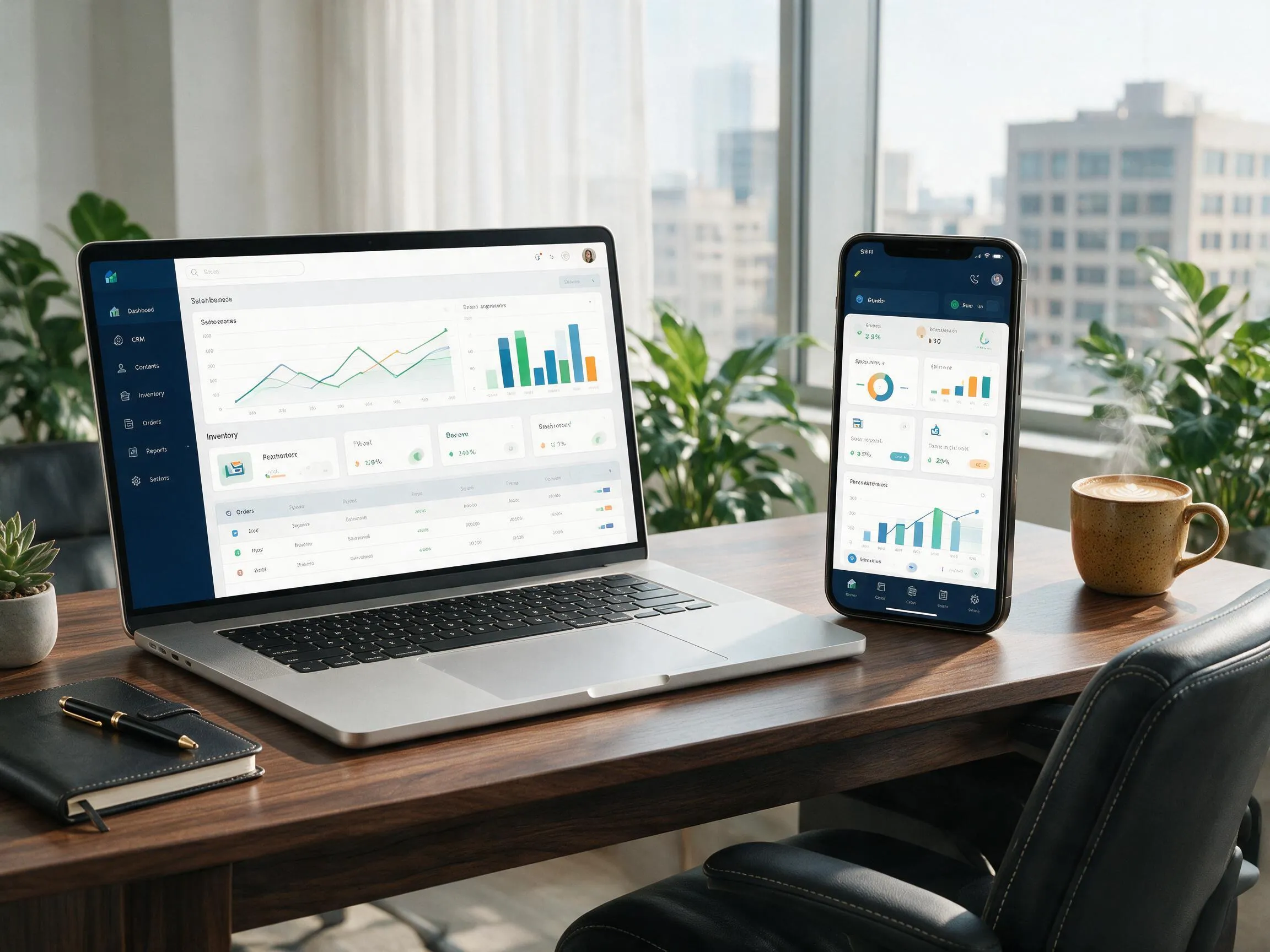 Comparison of responsive website and custom mobile app for B2B sales and customer management